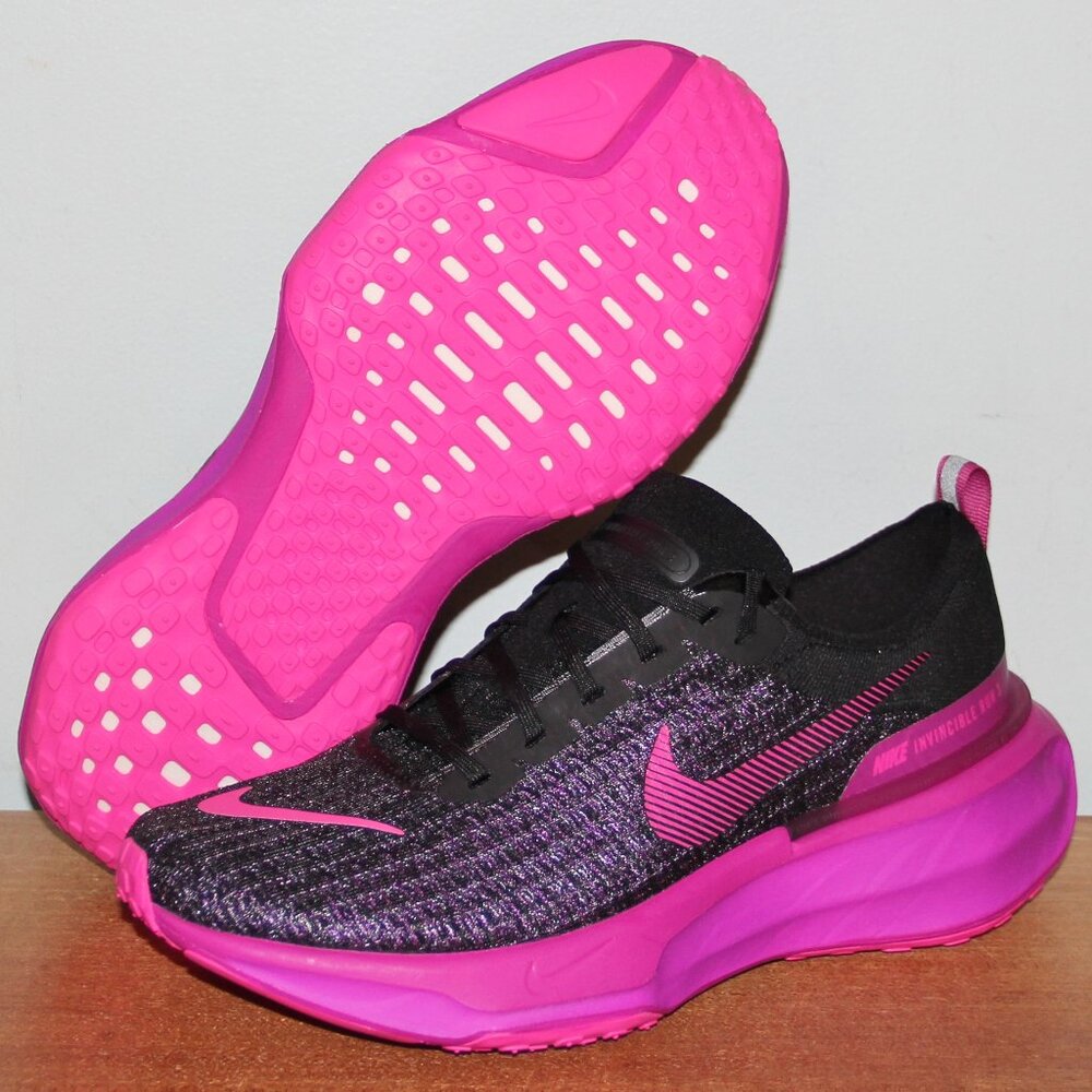 Nike ZoomX Invincible Run Flyknit 3 Mens 11 12 13 Black Fuchsia Grape